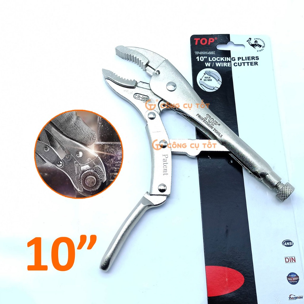 Kìm kềm bấm chết, cắt dây cộng lực hãng TOP chất liệu thép hợp kim Crom cực khỏe