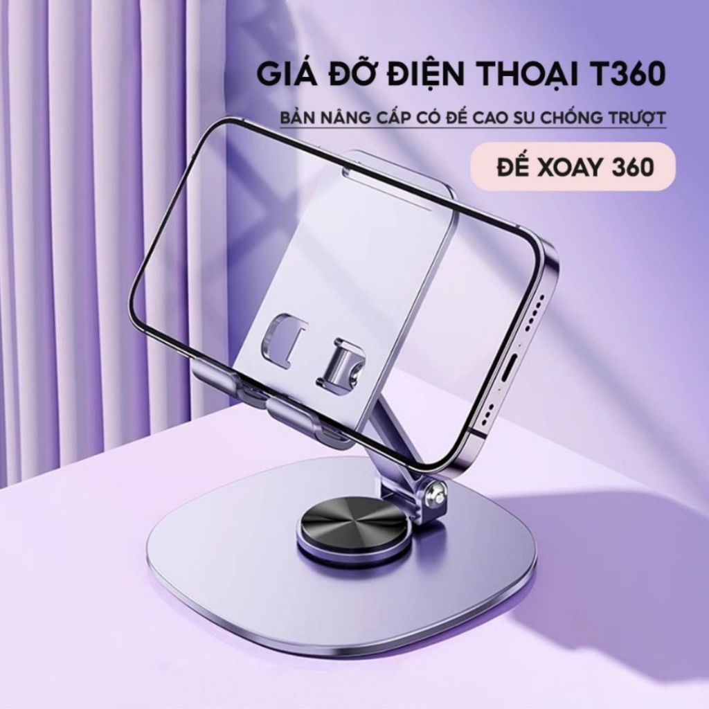 Giá đỡ điện thoại - ipad - máy tính bảng chất liệu hợp kim nhôm chắc chắn gấp gọn xoay 360 độ | BigBuy360 - bigbuy360.vn