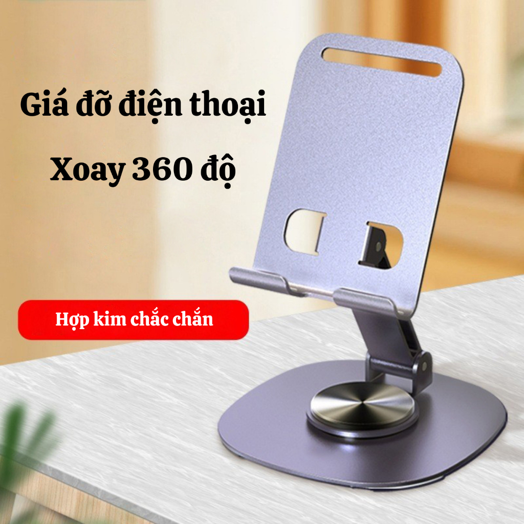 Giá đỡ điện thoại - ipad - máy tính bảng chất liệu hợp kim nhôm chắc chắn gấp gọn xoay 360 độ | BigBuy360 - bigbuy360.vn