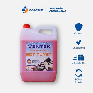 Nước rửa xe bọt tuyết Ventek Foam Wash rửa sạch bụi bẩn tạo độ bóng cho xe ô tô xe máy - 5 lít