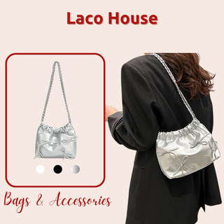 Túi xách nữ mini dây rút đính nơ ⋆˚𝜗𝜚˚⋆ Tui đeo vai, Túi tote nữ mini T106