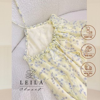 Leila closet | đầm yếm thiết kế gii maxi hở lưng