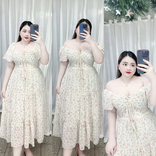 [BIGSIZE LINH NGUYỄN] ĐẦM MAXI PHOM DÀI THẮT NGỰC CỘT CỔ 60-90kg