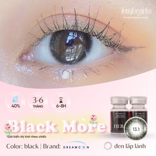 Kính áp tròng đen tự nhiên BLACK MORE chính hãng HERA | HSD 3-6 tháng | Lens cận | LENSFORGIRLSS