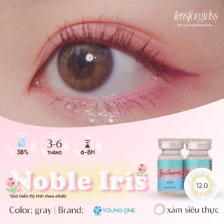 Kính áp tròng xám siêu thực NOBLE IRIS GRAY chính hãng KOREA  | HSD 3-6 tháng | Lens cận  | LENSFORGIRLSS