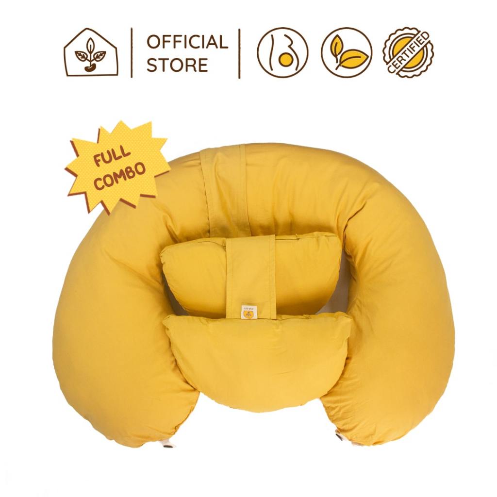 Combo Gối Bầu Đa Năng Chính Hãng Nâng Bụng Đỡ Lưng Giúp Mẹ Ngủ Ngon Và Cho Bé Bú Sau Sinh | Nhà Đậu