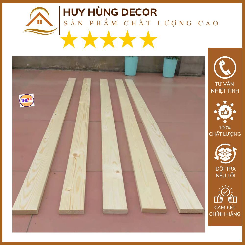 Thanh Nan Gỗ Thông Bào Sẵn Giá Rẻ Dày 1cm x 5cm x Dài 1m, Gỗ Thông Xẻ Thanh Dùng Làm Nẹp Chỉ Decor, 