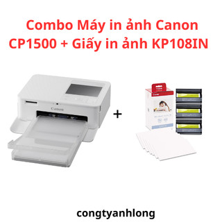 Combo Máy in ảnh Canon Shelphy CP1500 + 1 Hộp giấy Canon KP108IN (Gồm mực) Bảo hành 12 tháng
