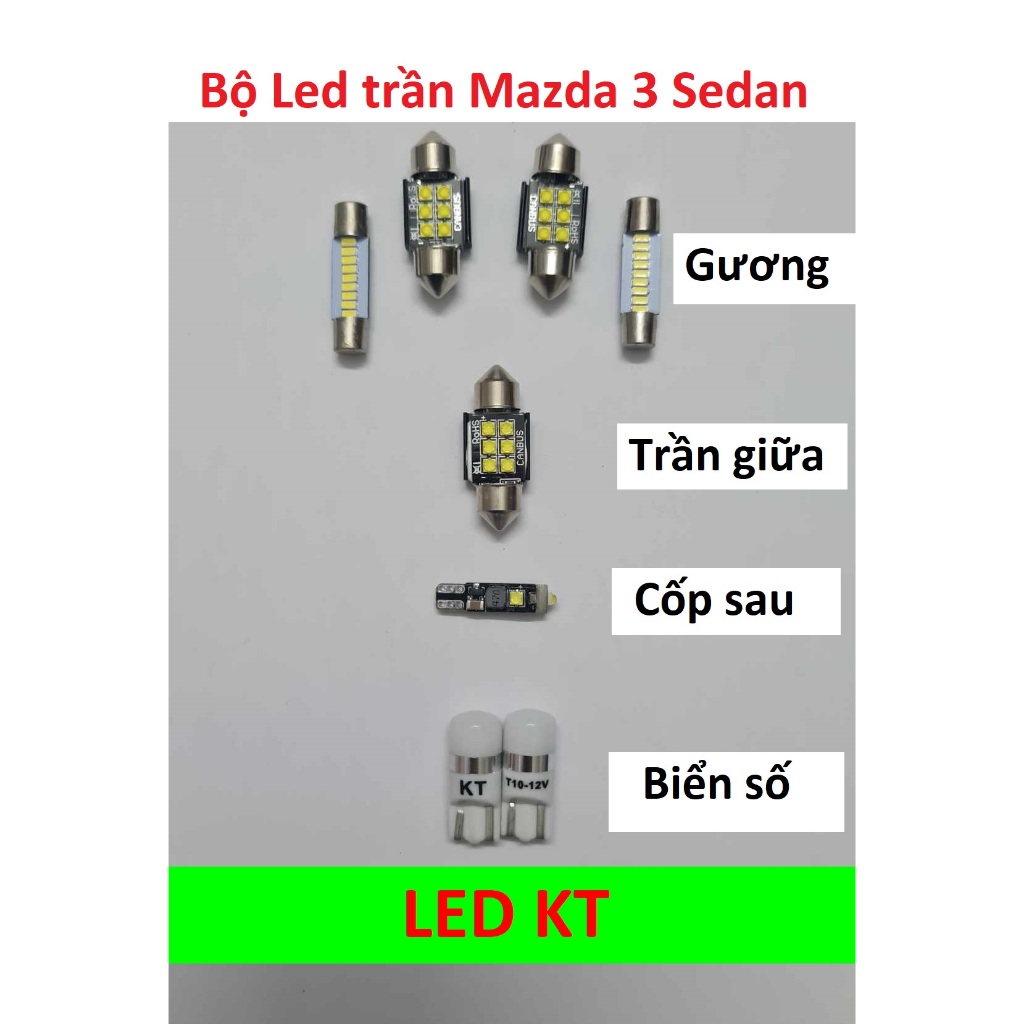 Bộ đèn led nội thất Mazda 3 Sedan và Hactchback đèn led trần Mazda 3 và cốp mazda 3