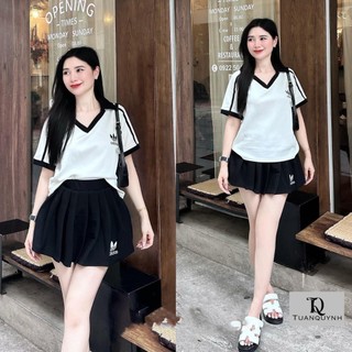 Set bộ ads chân váy xếp li chất umi hàn