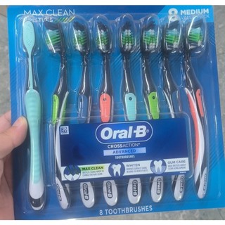 BỘ 8 CÂY BÀN CHẢI MỀM VỪA ORAL B MAX CLEAN M TOOTHBRUSH NHẬP TỪ MỸ