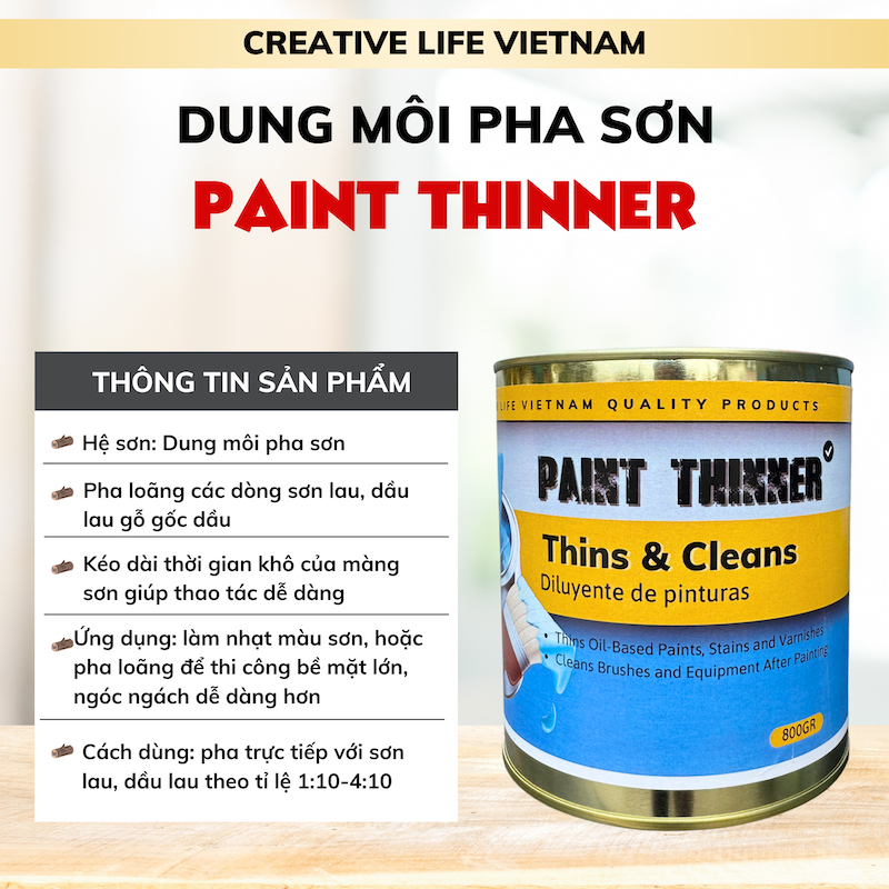 Dung dịch pha loãng, hỗ trợ chậm khô Paint Thinner - Creative Life Vietnam