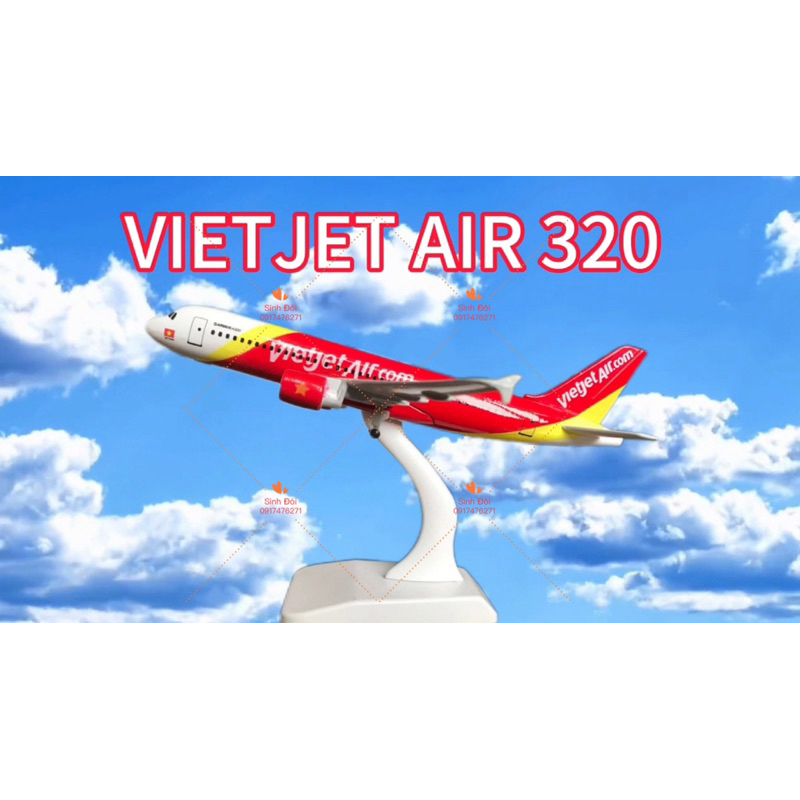 VIETJET AIR - mô hình máy bay bằng kim loại dài 20cm - mô hình các hãng hàng không