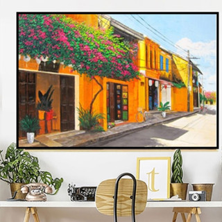 Tranh hội an phong cảnh treo tường decor tranh trang trí nhà hàng quán coffee nhiều mẫu chất liệu vải canvas đã có khung