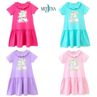Váy Thun Bé Gái MEEJENA từ 13-38 Kg Vải COTTON thấm hút mồ hôi, Váy Bé Gái Ngắn Tay - 3267