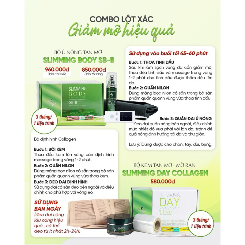 Bộ Ủ Nóng Quấn Bụng Tan Mỡ Giảm Eo Slimming Body SB2 Đai nịt bụng Giúp giảm cân Định Hình Vòng Eo