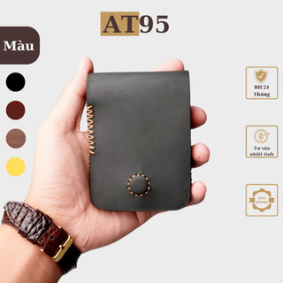 Ví kẹp tiền mini nhỏ gọn da bò sáp hàng thủ công thương hiệu W VKT03