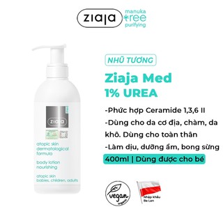 Nhũ Tương Mượt Da Toàn Thân Ziaja Med Atopic Skin Dermatological Formula Body Lotion Nourishing 400ml