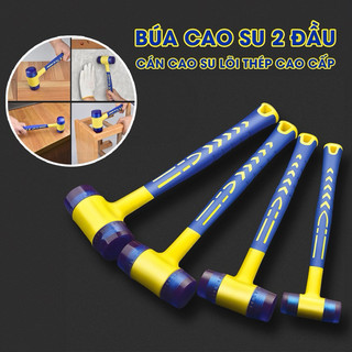 Búa cao su 2 đầu, búa cao su lõi thép, búa ốp lát gạch tường, đóng sàn gỗ, đồ gỗ, kích thước 25mm - 40mm