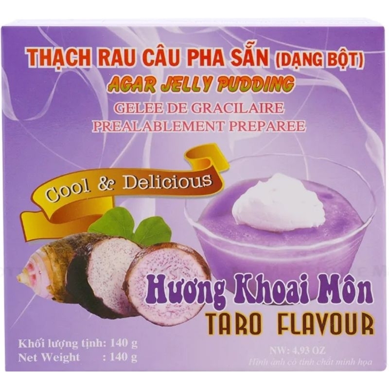 Bột rau câu pha sẵn 3K hương khoai môn hộp 140g