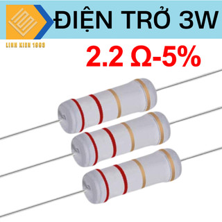 Điện trở 2.2 ohm 3w 5% 4 vòng màu, điện trở công suất