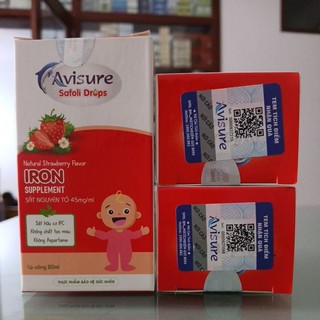 Avisure safoli drops iron lọ 20ml sắt nguyên tố dạng nhỏ giọt vị dâu ngọt dễ uống dùng cho trẻ từ sơ sinh