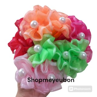 Một cặp thun cột tóc đính hoa cho bé