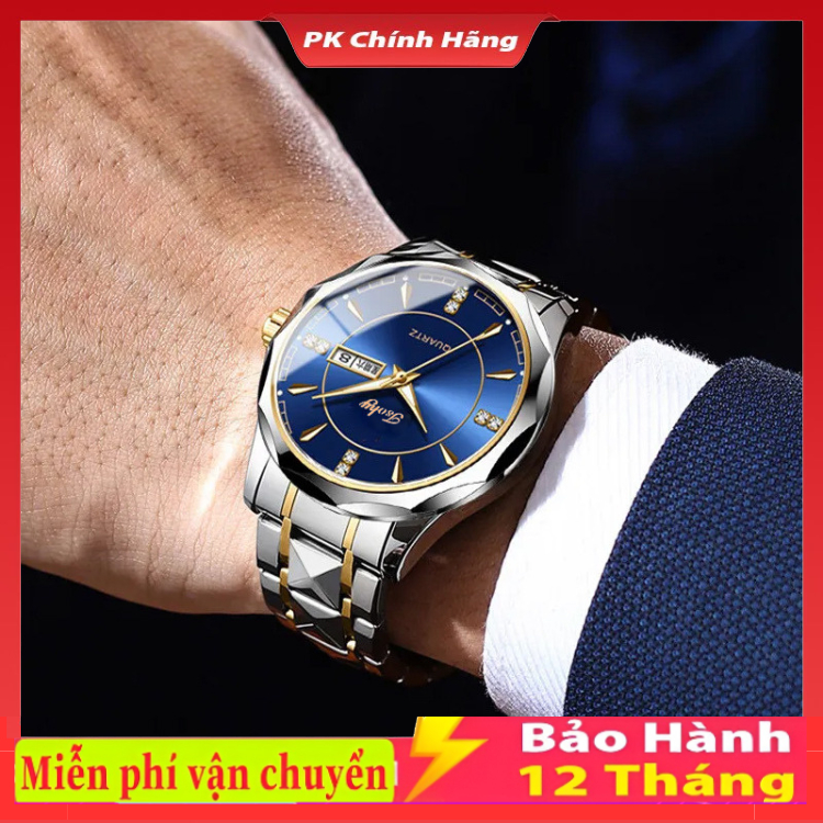 Đồng Hồ Nam BINBOND Kiểu Quartz Mặt Kính Sapphire Thép Chống Gỉ Chống Nước, Kiểu Dáng Thời Trang San