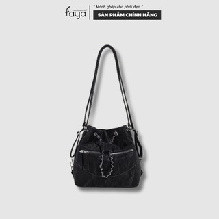 Faya - Túi dây rút T2146 da mềm ánh nhũ thời trang