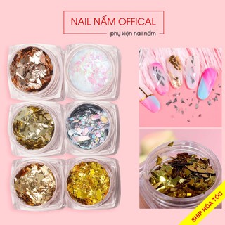 Nhũ khổng tước trang trí móng set 6 màu