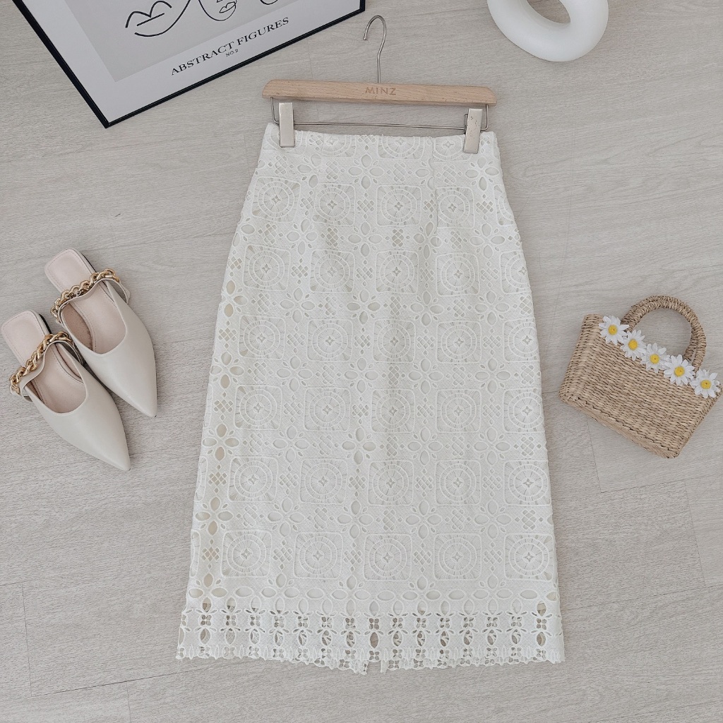 Chân Váy Ren MINZ STORE Mã 3507, Thiểt Kế Dáng Suông Phong Cách Dạo Phố