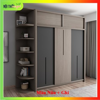 Tủ quần áo gỗ công nghiệp cửa lùa hiện đại, tủ quần áo gỗ mdf chống ẩm thái lan cao cấp, gỗ dày 17