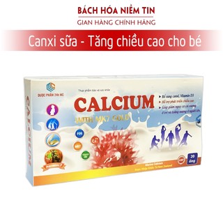 Canxi sữa tăng chiều cao cho bé CALCIUM With MK7 Gold - Canxi từ tảo biển, nhập khẩu New Zealand - Hộp 20 gói
