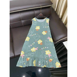 Váy lanh bầu sát nách - free size 45-65kg