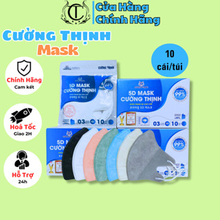   Thùng 500 cái  Khẩu trang 5d cường thịnh 3 lớp kháng khuẩn chất mềm mại dày dặn 
