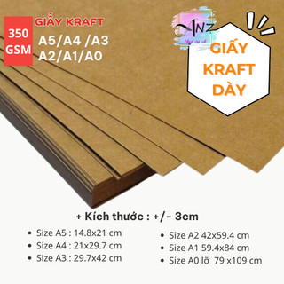 [Giá Tốt] Sỉ 50 tờ giấy Kraft, Giấy Craft dày 350gsm khổ A3