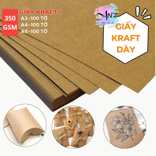 Sỉ 100 tờ giấy kraft, giấy craft dày 350gsm khổ a3