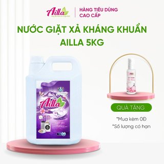 Nước Giặt Xả Kháng Khuẩn Ailla Đậm Đặc Lưu Hương Lâu 5KG (Tặng Xịt Thơm Đa Năng Ailla 30ml)