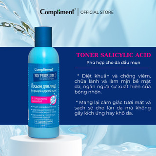Toner Compliment No Problem Cấp Ẩm, Kiềm Dầu, Mờ Thâm 200ml