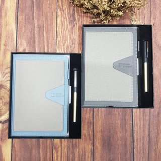Sổ tay bìa da A5 200 trang/ combo sổ hộp bút có ngăn ví để tiền, thẻ không có khuy 25122