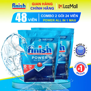 Viên rửa chén bát finish all in 1 power hương chanh 10 chức năng rửa bát đĩa cực sạch túi 48/ 30/ 24 viên