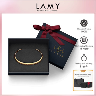 Vòng tay nam nữ Lyz and Liam Classic L&L Cuff Gold - Gift Box Hộp quà tặng nơ đỏ & khắc chữ theo yêu cầu