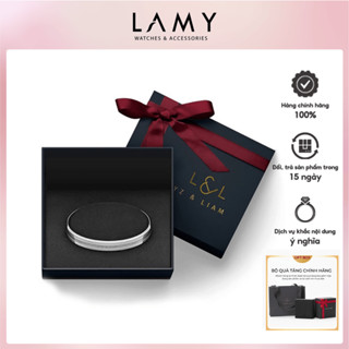 Vòng tay nam nữ Lyz and Liam Elan L&L Cuff Silver - Gift Box Hộp quà tặng nơ đỏ & khắc chữ theo yêu cầu