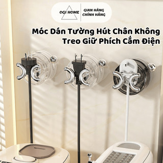 Móc treo đồ hút chân không giữ phích cắm điện móc treo tường trong suốt sang trọng - ogi home