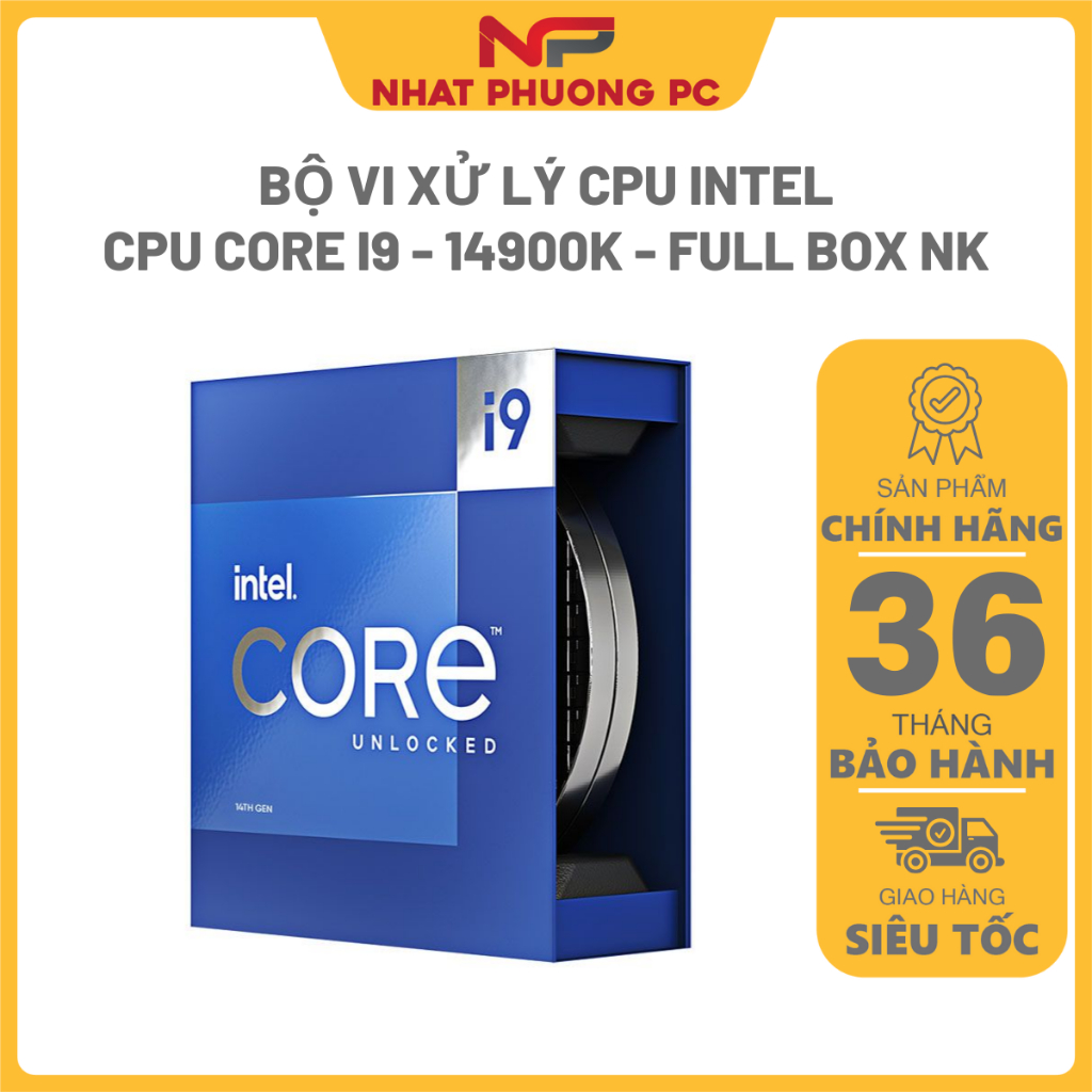 CPU Intel Core i9 14900K (3.20 Ghz, up to 6.0GHz, 24 Nhân 32 Luồng, 36 MB Cache) - Bảo Hành 36 Tháng