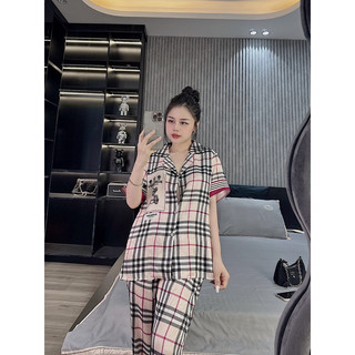 Bộ ngủ mặc nhà pijama gấu bbr lụa xước SAM mát