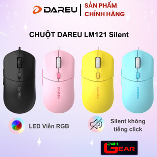 Chuột DAREU LM121 Hồng / Đen / Xanh / Vàng (LED RGB, Silent Click giảm ồn)