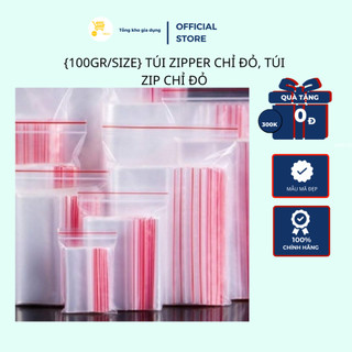 Túi zipper chỉ đỏ, túi zip chỉ đỏ mta-mart dày dặn, loại tốt