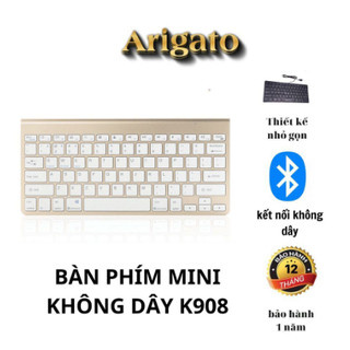 Bàn phím mini không dây/ bluetooth mỏng đẹp dùng cho mac, pc, laptop, đt, tivi- tặng pin + phủ bàn phím