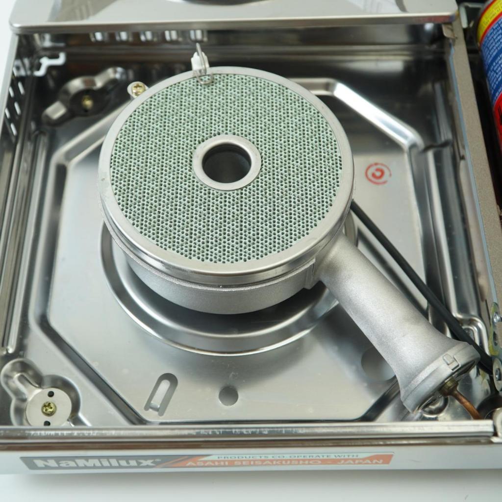 Bếp gas du lịch hồng ngoại NAMILUX NA-1817AS kèm hộp nhựa, lửa cháy lớn mau sôi, khung inox dày